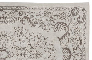 Beige Over Dyed Vintage Rug 5'2'' x 8'11'' ft 158 x 273 cm