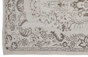 Beige Over Dyed Vintage Rug 5'2'' x 8'11'' ft 158 x 273 cm