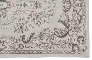 Beige Over Dyed Vintage Rug 5'2'' x 8'11'' ft 158 x 273 cm