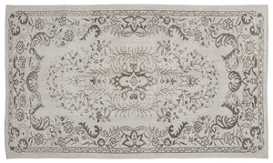 Beige Over Dyed Vintage Rug 5'2'' x 8'11'' ft 158 x 273 cm