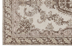 Beige Over Dyed Vintage Rug 5'6'' x 9'4'' ft 167 x 285 cm