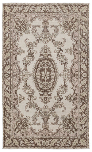 Beige Over Dyed Vintage Rug 5'6'' x 9'4'' ft 167 x 285 cm