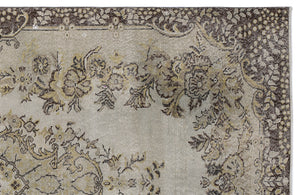 Beige Over Dyed Vintage Rug 5'5'' x 9'5'' ft 165 x 286 cm