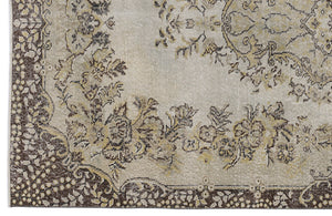 Beige Over Dyed Vintage Rug 5'5'' x 9'5'' ft 165 x 286 cm