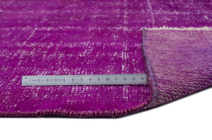 Fuchsia Over Dyed Vintage Rug 6'2'' x 9'1'' ft 188 x 277 cm