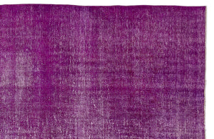 Fuchsia Over Dyed Vintage Rug 6'2'' x 9'1'' ft 188 x 277 cm