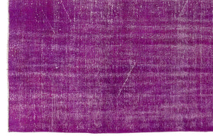 Fuchsia Over Dyed Vintage Rug 6'2'' x 9'1'' ft 188 x 277 cm