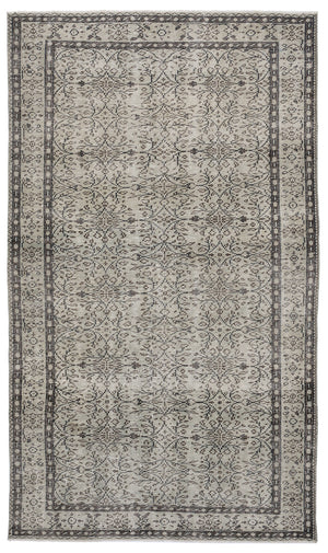 Beige Over Dyed Vintage Rug 5'5'' x 8'12'' ft 164 x 274 cm