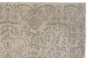 Beige Over Dyed Vintage Rug 5'7'' x 9'7'' ft 171 x 292 cm