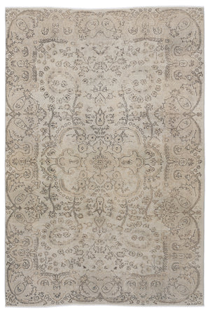 Beige Over Dyed Vintage Rug 5'7'' x 9'7'' ft 171 x 292 cm