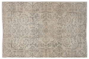 Beige Over Dyed Vintage Rug 5'7'' x 9'7'' ft 171 x 292 cm