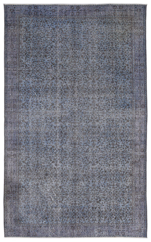 Retro Design Stone Blue Over Dyed Vintage Rug 5'7'' x 9'0'' ft 169 x 275 cm