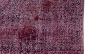 Red Over Dyed Vintage Rug 6'1'' x 9'7'' ft 186 x 293 cm