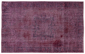 Red Over Dyed Vintage Rug 6'1'' x 9'7'' ft 186 x 293 cm