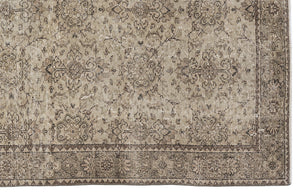 Beige Over Dyed Vintage Rug 5'7'' x 9'5'' ft 169 x 288 cm
