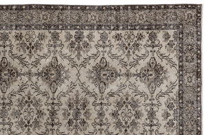 Beige Over Dyed Vintage Rug 4'12'' x 8'1'' ft 152 x 246 cm