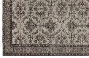 Beige Over Dyed Vintage Rug 4'12'' x 8'1'' ft 152 x 246 cm
