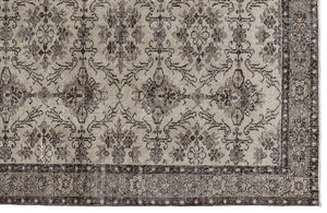 Beige Over Dyed Vintage Rug 4'12'' x 8'1'' ft 152 x 246 cm
