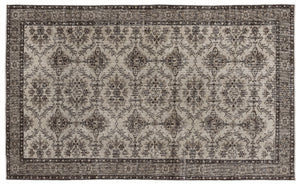 Beige Over Dyed Vintage Rug 4'12'' x 8'1'' ft 152 x 246 cm