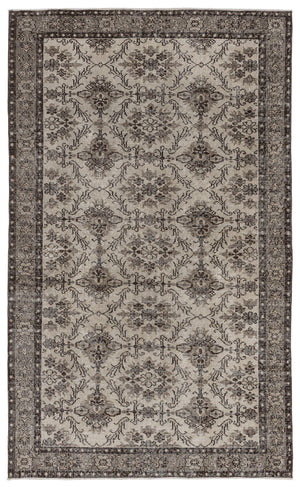 Beige Over Dyed Vintage Rug 4'12'' x 8'1'' ft 152 x 246 cm