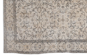 Beige Over Dyed Vintage Rug 5'10'' x 9'4'' ft 177 x 285 cm
