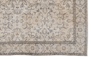 Beige Over Dyed Vintage Rug 5'10'' x 9'4'' ft 177 x 285 cm