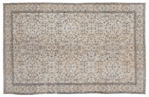 Beige Over Dyed Vintage Rug 5'10'' x 9'4'' ft 177 x 285 cm