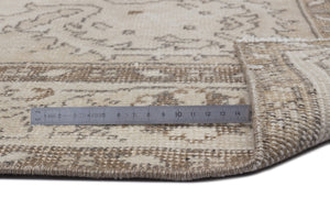 Beige Over Dyed Vintage Rug 5'6'' x 9'1'' ft 168 x 276 cm