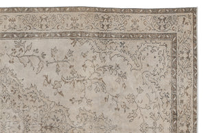 Beige Over Dyed Vintage Rug 5'6'' x 9'1'' ft 168 x 276 cm