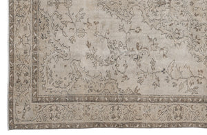 Beige Over Dyed Vintage Rug 5'6'' x 9'1'' ft 168 x 276 cm