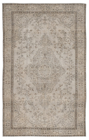 Beige Over Dyed Vintage Rug 5'6'' x 9'1'' ft 168 x 276 cm