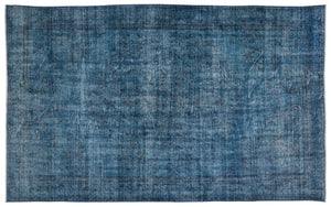 Turquoise Over Dyed Vintage Rug 5'12'' x 9'5'' ft 182 x 287 cm