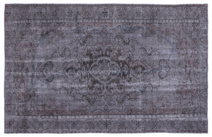Gray Over Dyed Vintage Rug 6'0'' x 9'4'' ft 183 x 285 cm