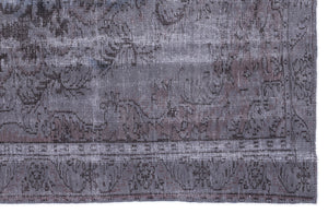 Gray Over Dyed Vintage Rug 6'0'' x 9'4'' ft 183 x 285 cm