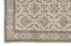 Beige Over Dyed Vintage Rug 6'3'' x 9'9'' ft 190 x 297 cm