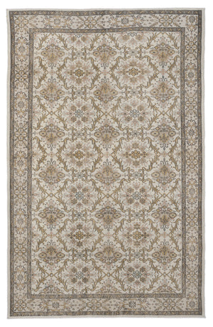 Beige Over Dyed Vintage Rug 6'3'' x 9'9'' ft 190 x 297 cm