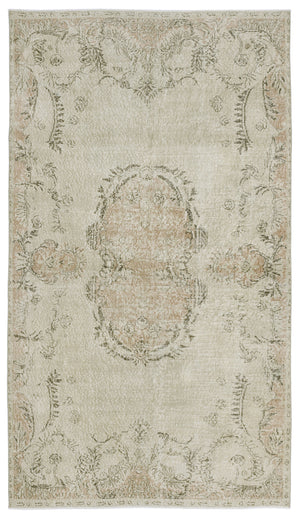 Beige Over Dyed Vintage Rug 5'6'' x 9'9'' ft 167 x 296 cm