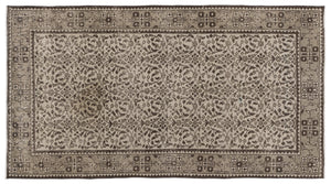 Beige Over Dyed Vintage Rug 3'9'' x 6'11'' ft 115 x 212 cm