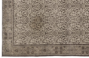 Beige Over Dyed Vintage Rug 3'9'' x 6'11'' ft 115 x 212 cm