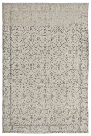 Beige Over Dyed Vintage Rug 6'3'' x 9'7'' ft 190 x 293 cm