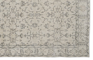 Beige Over Dyed Vintage Rug 6'3'' x 9'7'' ft 190 x 293 cm