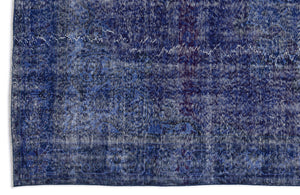 Blue Over Dyed Vintage Rug 6'4'' x 9'10'' ft 193 x 300 cm