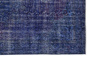 Blue Over Dyed Vintage Rug 6'4'' x 9'10'' ft 193 x 300 cm