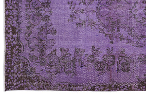Purple Over Dyed Vintage Rug 5'3'' x 9'1'' ft 160 x 277 cm