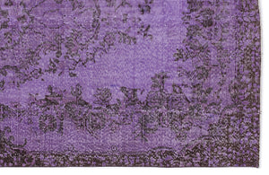 Purple Over Dyed Vintage Rug 5'3'' x 9'1'' ft 160 x 277 cm