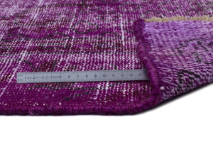 Fuchsia Over Dyed Vintage Rug 5'2'' x 8'2'' ft 157 x 250 cm