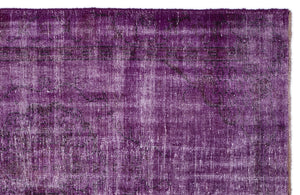 Fuchsia Over Dyed Vintage Rug 5'2'' x 8'2'' ft 157 x 250 cm