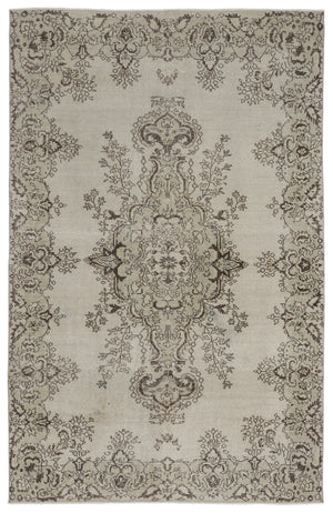 Beige Over Dyed Vintage Rug 6'2'' x 9'9'' ft 189 x 296 cm