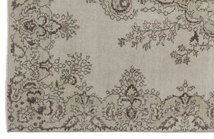 Beige Over Dyed Vintage Rug 6'2'' x 9'9'' ft 189 x 296 cm