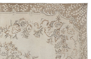 Beige Over Dyed Vintage Rug 6'8'' x 10'5'' ft 202 x 317 cm